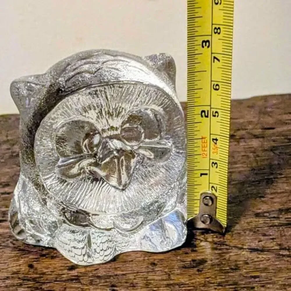 Vintage Clear Glass Owl Figurine